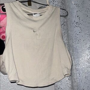 Nike Women's Ribbed Tank Top — Beige/Cream